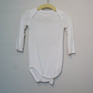 Kyte Baby White Bamboo Long Sleeve Bodysuit Size 6-12M